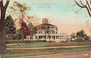 Postcard ME Sanford Maine-Thomas Goodall Residence-Antique Vintage c1910s C20 - Picture 1 of 4