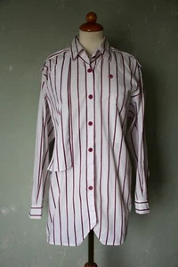 Laurèl Laurel Bluse Shirt Vintage 80er weiß pink Glitzer oversize Streifen 40 L - Bild 1 von 3