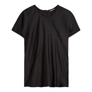 J Crew Black Short Sleeve Silky Drapey T Shirt Womens Size S Blouse - Picture 1 of 13