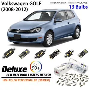 LED Light Interior Kit for Volkswage Golf GTI MK6 White Dome Light Bulbs Upgrade - Picture 1 of 9