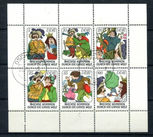 Germany - DDR : Fairy tale sheet 6 men around the world from 1977 - CTO - Picture 1 of 1