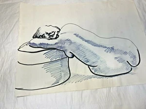 Vtg Female Nude Sketch Drawing Watercolor Painting William Anton Kleiner #2 - Picture 1 of 7