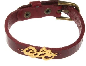 18K YELLOW GOLD FARSI LEATHER ADJUSTABLE PERSIAN LOVE BRACELET - Picture 1 of 6