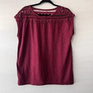 Ann Taylor Loft Women's Burgundy Sleeveless Pullover Blouse Top Size M - Picture 1 of 5