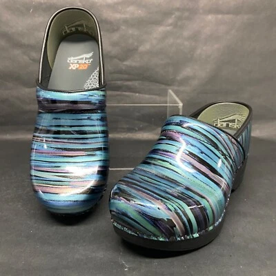 Sz 38- Dansko XP 2.0 Professional Comfort Clog Patent Nursing Shoe Teal 7.5-8 US - Image 1 of 4