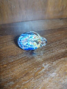 Vintage Art Glass Hand Blown Rabbit Paperweight Figurine Multicolored 2" - Picture 1 of 3