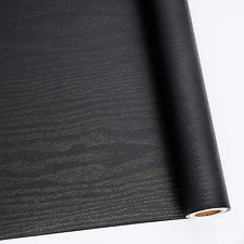Black Wood Grain Wallpaper Contact Paper Peel and Stick Self Adhesive Vinyl Wrap
