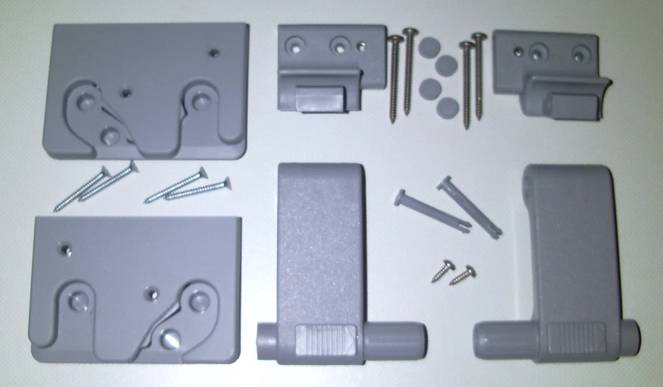 MARKENLOS Ersatzteil Braas Atelier Dachfenster Set Griffhebel.Konsole Schliessplatte grau