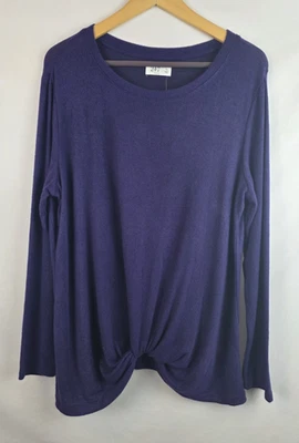 Suéter Maurices 24/7 Mujer Talla XL Púrpura Tejido Suave Frontal Torcido Manga Larga Foto 1 de 4