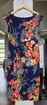 Vestido Vaina Midi Floral Connected Apparel Sin Mangas Favorecedor Talla 12 Foto 1 de 3