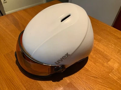 Uvex Skihelm mit Visier - gebraucht, weiß - Größe 53-58 cm - Bild 1 von 4