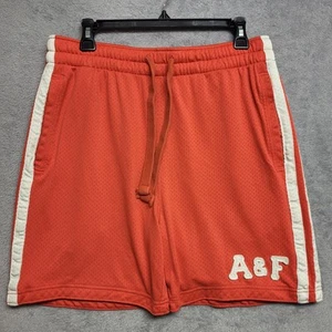 Abercrombie & Fitch Shorts Mens Medium Orange Mesh Gym Athletic Basketball Y2K - Picture 1 of 9
