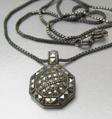 Collar Colgante Art Deco Renacimiento JUDITH JACK Plata Esterlina Marcasita De Colección Foto 1 de 4