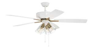 Craftmade Pro Plus fan 4-Light Ceiling Fan with Blades Included in White with - Picture 1 of 1
