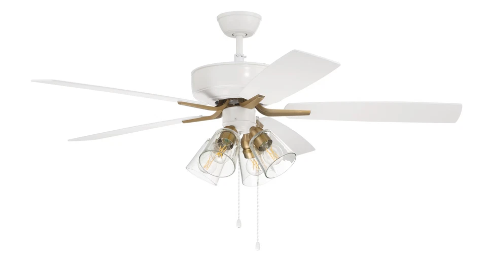 Craftmade Pro Plus fan 4-Light Ceiling Fan with Blades Included in White with - Image 1 of 1