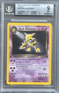 POKÉMON~DARK ALAKAZAM~18/82~1A EDIZIONE~TEAM ROCKET~ITA~BGS 9 - Picture 1 of 2