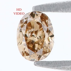0.38 CT Natural Loose Oval Shape Diamond 5.05 MM Brown Color Oval Diamond LQ836 - Picture 1 of 8