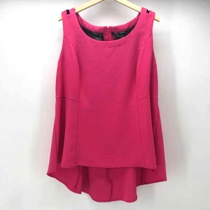 Torrid High Low Top Womens 2X Pink Peplum Black Mesh Panel Sleeveless Plus - Picture 1 of 11
