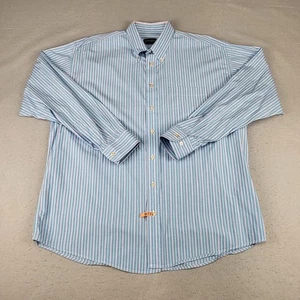 Gitman Bros Shirt Mens XL Blue Pink Stripe Button Down Collar Dress Made USA - Picture 1 of 11