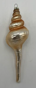 Christmas Ornament Glass Conch Spiral Shell 8" Long - Picture 1 of 7