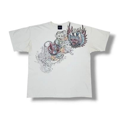 Camiseta De Colección Billabong Surf Dragon Tiger Gráfico Cuello Redondo Blanca Y2K Talla XL Foto 1 de 4