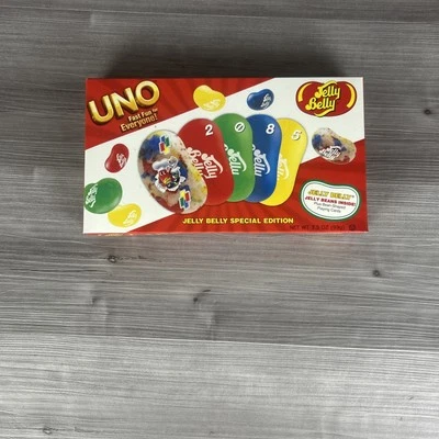 2012 Jelly Belly UNO Game 100% Complete With 2 Full Decks With JELLY BEANS - Image 1 of 3