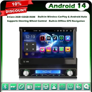 Radio estéreo GPS estéreo 1Din Android 14 8 núcleos navegación por satélite CarPlay BT 5,0 2+32 GB - Imagen 1 de 21