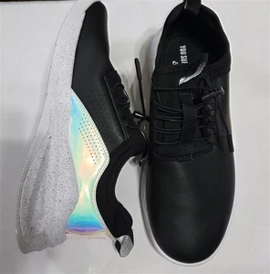 NWOT Clove 9.5 Classic Black Holographic Limited Ed Nursing Tennis Shoes 127442 - Picture 1 of 5