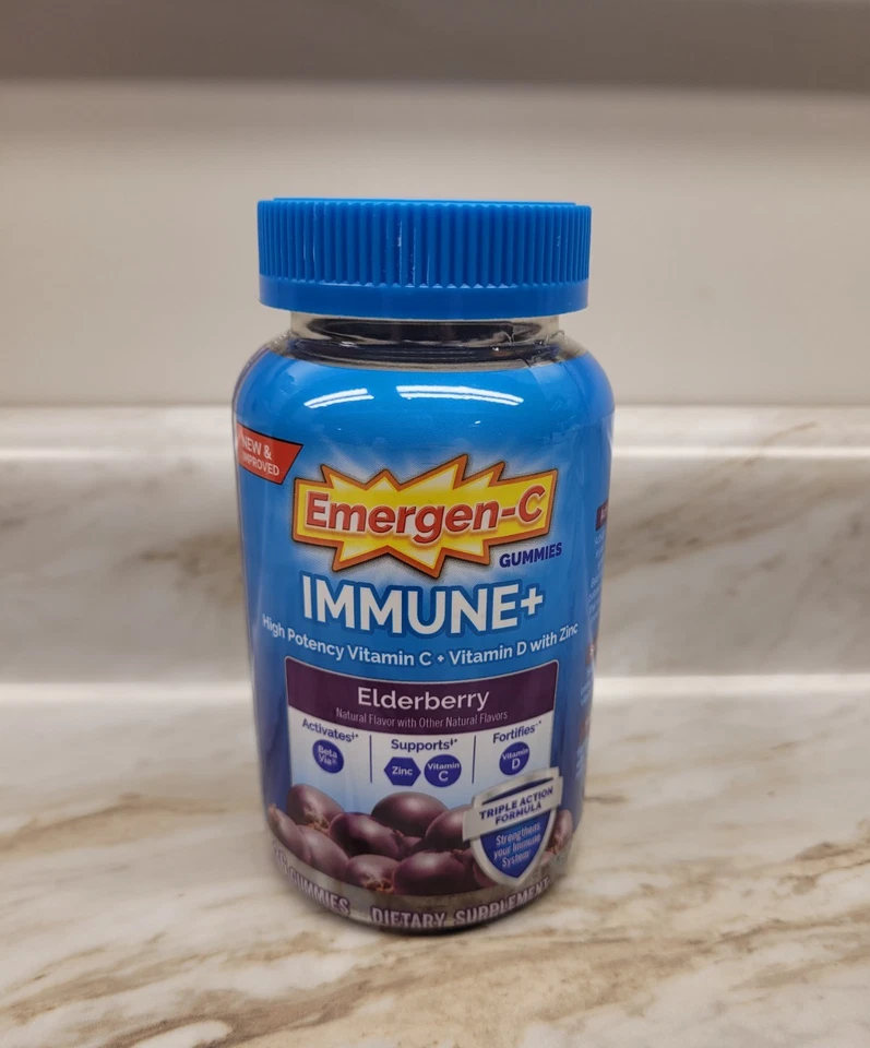 - Emergen-C Immune Elderberry Supplement 36 Gummi Exp 6/25 FAST SHIP