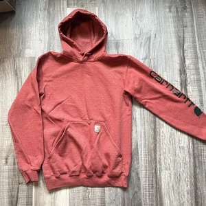 Carhartt Original Fit Mens Midweight Hoodie Burnt Orange Size Small Sleeve Logo - Picture 1 of 7