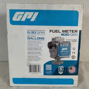 GPI M30-GBN Kraftstoffzähler 5-30 GPM Gallonen 1" NPT Einlass Auslass Aluminiumdruckguss - Bild 1 von 7