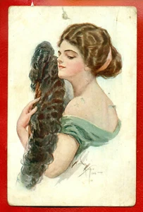 RUSSLAND FRAU VON HARRISON FISHER ALTE POSTKARTE KNEIPE. Rishar 2013 - Bild 1 von 2