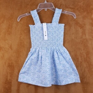 AQUA Top Womens XS Blue Pullover Tank Floral Smocked Peplum Flare Stretch - Picture 1 of 6