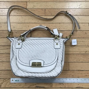 COACH Woven Leather Kristen Shoulder Bag Crossbody Purse Cream Pink F23048 - Picture 1 of 6