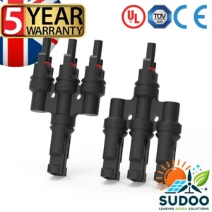 Sudoo Solar Branch T 3 to 1 Connectors Splitter, Parallel PV Panel Pair - Picture 1 of 6