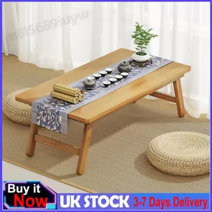 Foldable Coffee Tea Table Tatami Table Floor Sitting Desk Chabudai Stand Bamboo - Picture 1 of 19