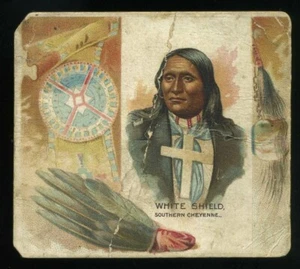 1888 N36 Allen & Ginter American Indian Chiefs - White Shield - Southern Cheyenn - Picture 1 of 2