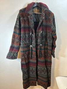 Vintage Woolrich Nordic Navajo 8718 Longline Blanket Southweatern Chimayo Coat M - Bild 1 von 8