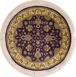 Rugstc 5x5 Senneh Chobi Ziegler Purple Area Rug,Natural dye, Hand-Knotted,Wool - Picture 1 of 5