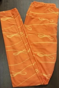 Korallenorange Schleifen Print, LulaRoe Leggings, OS, Einheitsgröße - Bild 1 von 5