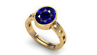 18 Carat Blue Sapphire Neelam Gold Plated Adjustable Gemstone Ring Certified AAA