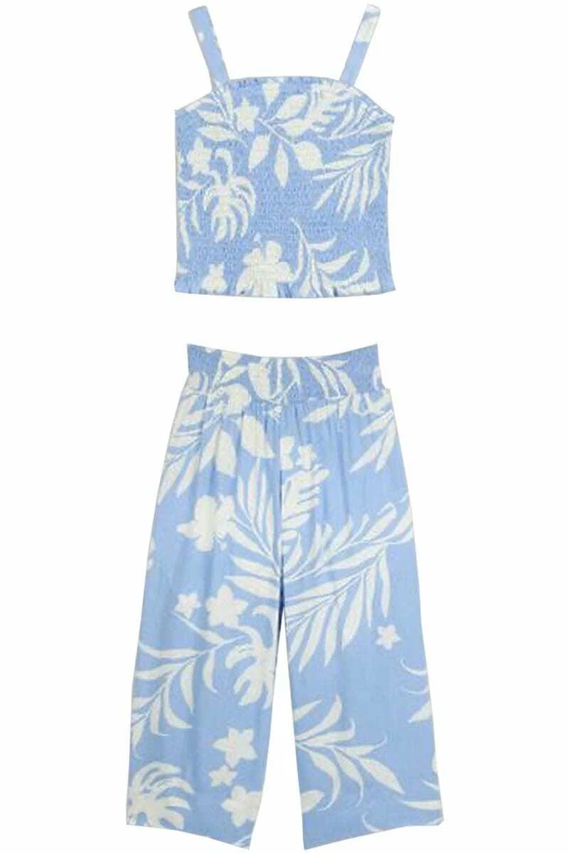 NUTMEG Kinder Mädchen Muskat Sommer Blumen Hose Top 2 Stück Co-Ord Kleid Outfit Set