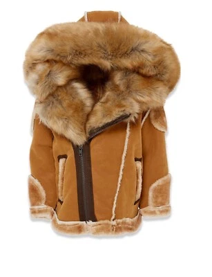 Jordan Craig cognac  color kids moto shearling jacket - Image 1 of 4