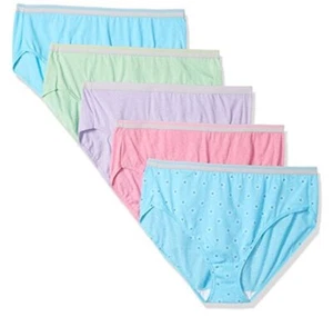 Women's Plus Size "Fit for Me" 5 Pack Microfiber Hi-cut Panties 12 Assorted - Picture 1 of 2