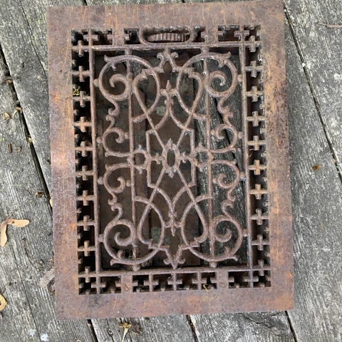 Vintage Decorative 12x16 Cast Iron Vent Grill Cold Air Return Floor Grate  🔥 Cover