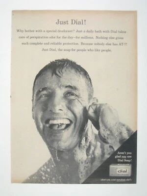 Anuncio vintage 1959 esfera impresión jabón solo esfera eslogan hombre en ducha Foto 1 de 2