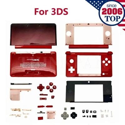 Full Housing Shell Cover Case Replacement for Nintendo 3DS System Console Red - Image 1 of 4
