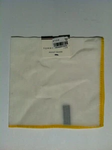 TOMMY HILFIGER MENS NEW BEIGE 70%COTTON 30%SILK POCKET SQUARE (YT) SIZE:13"X13" - Picture 1 of 2