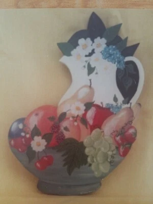 GINNY MOSS 1984 FRUIT PITCHER FOLK ART ACRYLIC PAINTING PATTERN  - Image 1 of 3