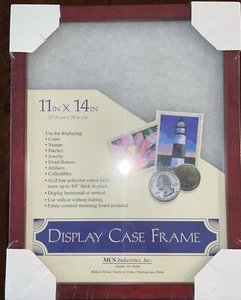 11x14 Memory Display Case Frame MCS In. Shadow Box 3/4” Depth Mahogany Large NIP - Picture 1 of 7